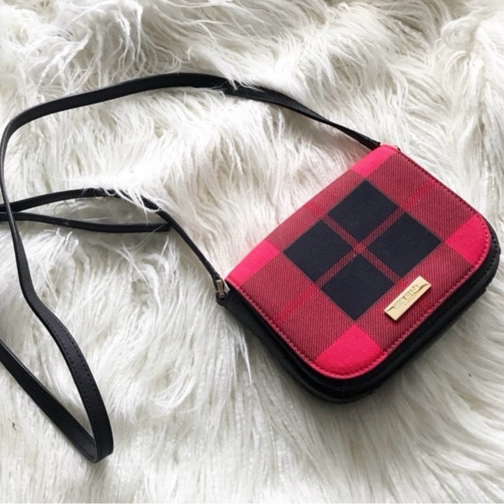 BRAND NEW KATE SPADE NEW YORK NEWBURY LANE CARSEN CROSSBODY BAG PLAID RED 👜 💄 👠